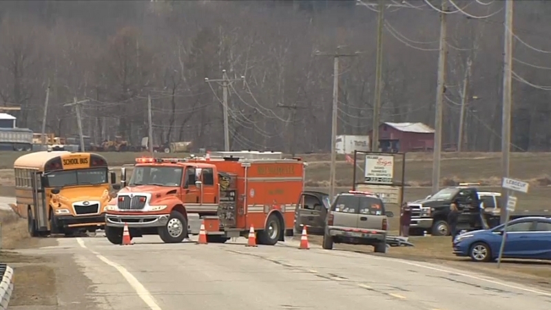 Emergency Vehicles on The Scene of A Bus Accident, Highlighting the Need for Collecting Crucial Evidence