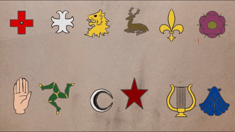 The Image Displays Various Heraldic Symbols